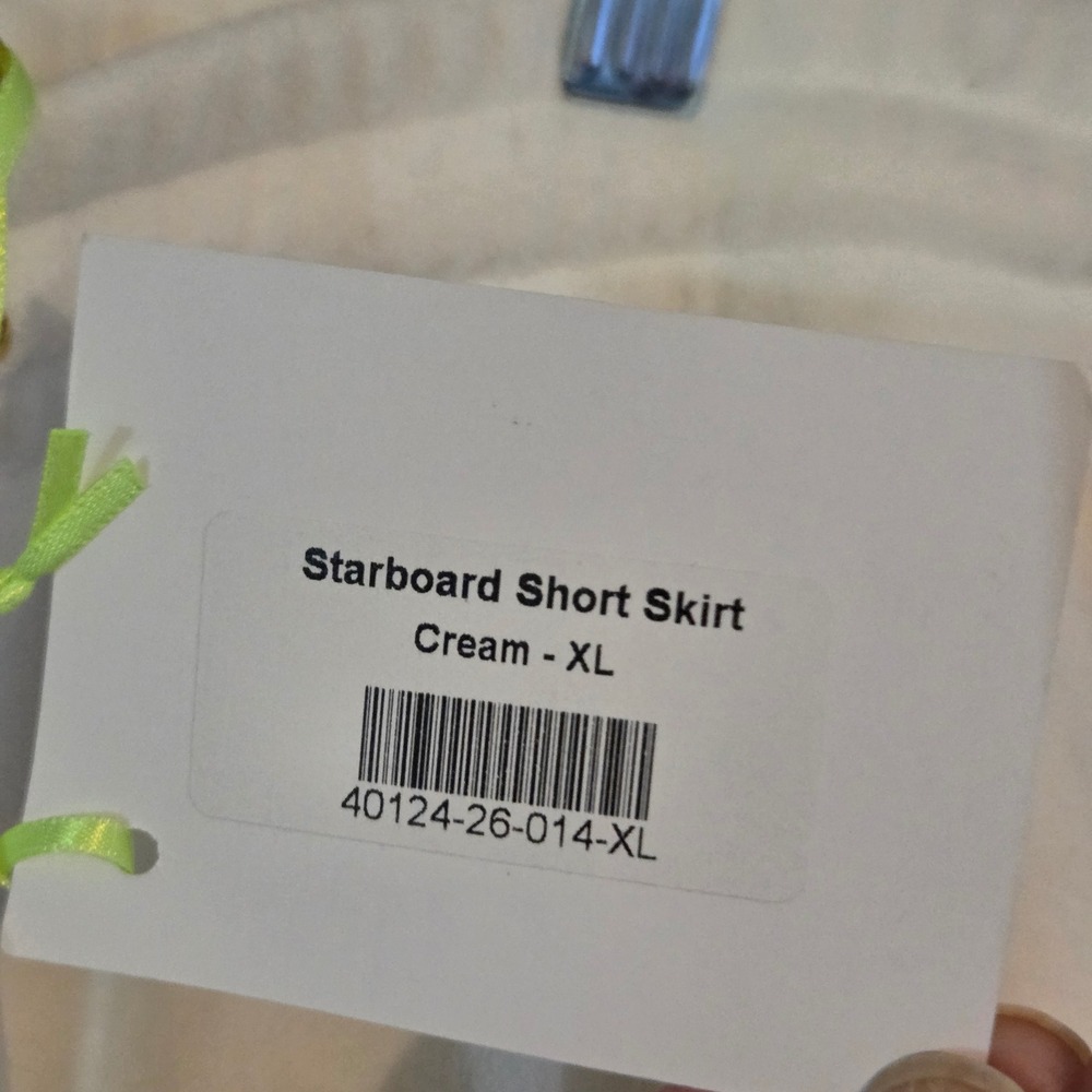 Dudley Stephens Starboard Short Skirt Cream Terry Fleece Scallop XL NEW - Picture 6 of 11